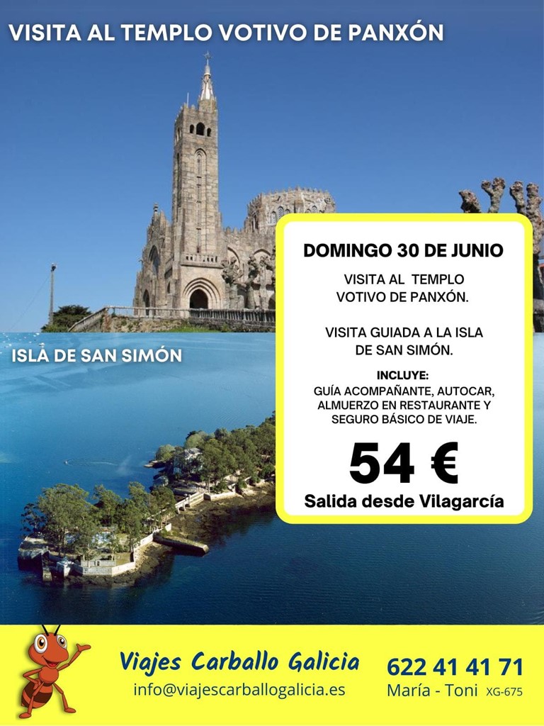 Visita al Templo Votivo de Panxón y a la Isla de San Simón